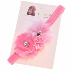 Κορδέλα "Pink flowers strass"