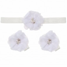 Σετ "White flower-headband"