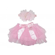 Κάλυμμα πάνας & Κορδέλα "Pink flower"